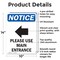 Signmission Please Use Main Entrance OSHA Notice Sign, Aluminum, 10in W x 14in L, 2PK OS-2PACK-NS-A-1014-V-17621 - alternate 6